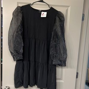 Perfectly Priscilla Mesh Balloon Sleeve Dress